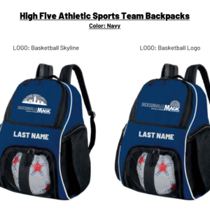 High Five Athletic Sports Team Backpacks Jacksonville Magic