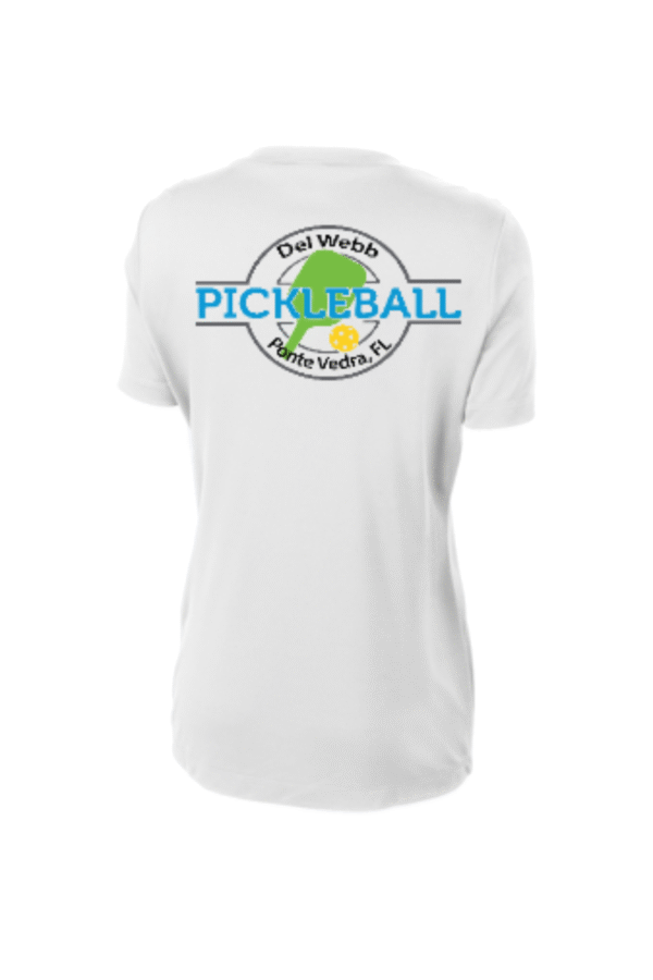 DEL WEBB WOMENS LST353 COMPETITOR V NECK TEE LOGO ON FRONT AND BACK - Image 2