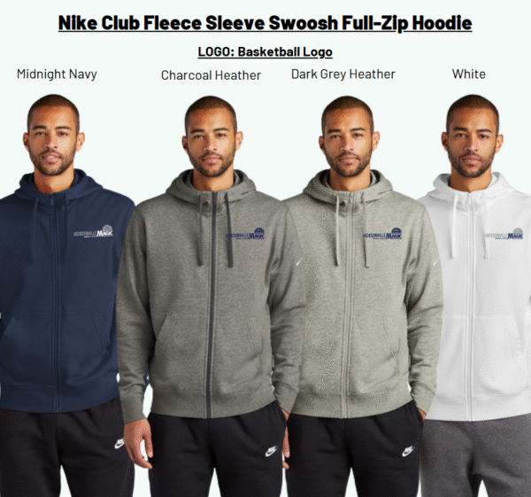 Nike Club Fleece Sleeve Swoosh Full-Zip Hoodie Jacksonville Magic - Image 2