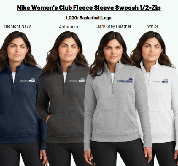 Nike Women's Club Fleece Sleeve Swoosh 1/2-Zip Jacksonville Magic - Image 2