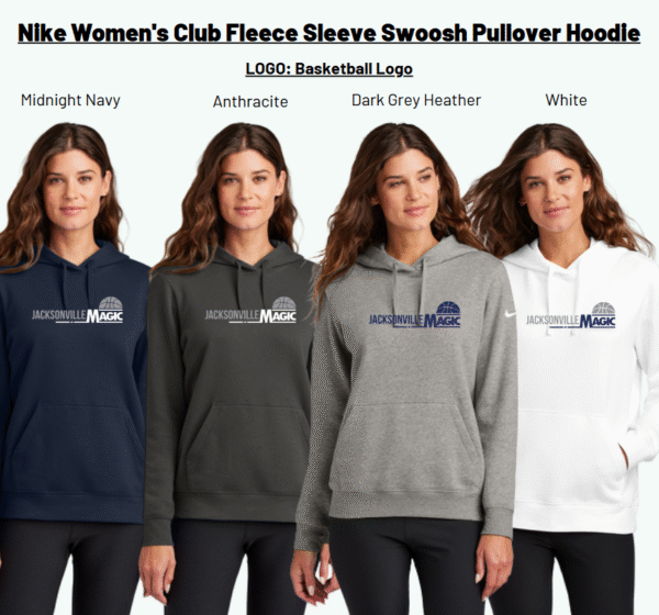 Nike Women's Club Fleece Sleeve Swoosh Pullover Hoodie Jacksonville Magic - Image 2