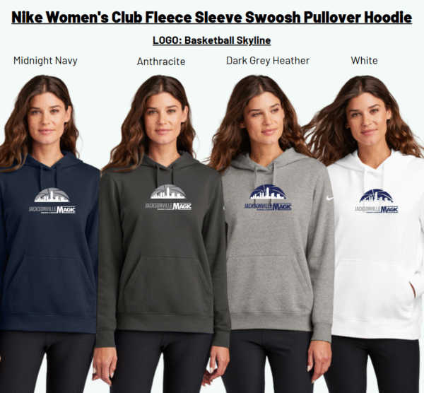Nike Women's Club Fleece Sleeve Swoosh Pullover Hoodie Jacksonville Magic