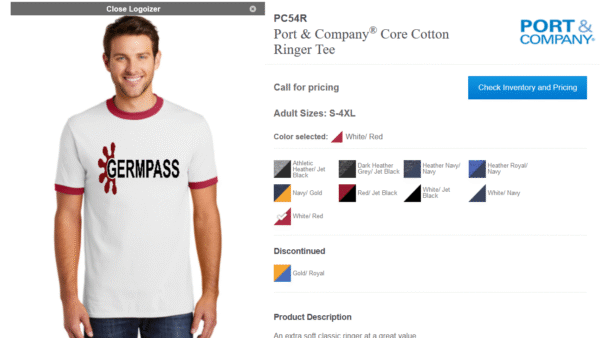 PC54R  Port & Company® Core Cotton Ringer Tee GermPass